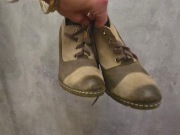 Buty skórzane na słupku, buty na obcasie 36