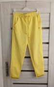 Spodnie dresowe żółte, mucha, złote dodatki R235