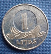 Moneta Litwa 1 lit 2001