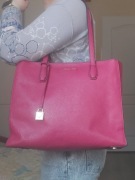 Michael Kors Mercer skórzana torebka malinowa fuksja shopperka skóra okazja