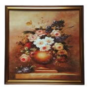 Obraz Piankowy Kwadratowy Kwiaty 30x30cm jak malarstwo holenderskie