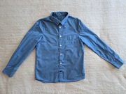 Niebieska elegancka koszula z długim rękawem H&M easy iron ok. 134 - 140