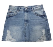 Spódnica jeansowa mini Sinsay L jasny denim przetarcia