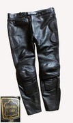 Świetne skórzane spodnie na motor r.58