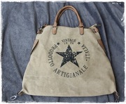 Torba shopper z gwiazdą beż