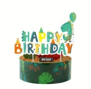 Topper piker na tort urodzinowy dinozaur