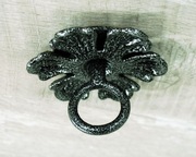 Wieszak Hak Uchwyt sufitowy kuty na doniczkę - Srebrny Antyczny (W58)