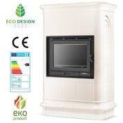 Piec kominek piecyk koza kaflowy ceramiczny obudowa kominkowa ROMA Cream