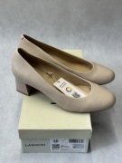 Lasocki buty damskie na obcasie beżowe r.38