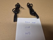 Kabel zasilający czarny, P+N, 10/16A,250V, 0,6m , ósemka