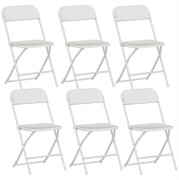 vingli Zestaw 6 składanych krzeseł białych