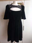 Oasis nowa sukienka wyjściowa wieczorowa na wesele czarna welurowa 44/XXL