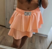 Spódnica mini falbany Uni brzoskwinia Italy Moda