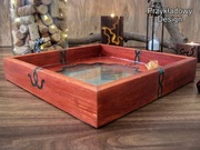 Personalizowana drewniana tacka do kości handmade