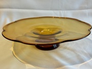 Huta Laura PRL Patera szkło bursztynowe