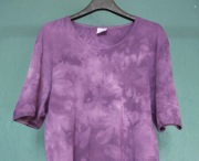 Fioletowa bawełniana koszulka tie dye z krótkim rękawem, top bluzka t-shirt