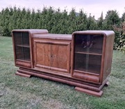 art deco design bufet kredens witryna orzech 1930 - 1950 