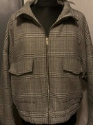 ZARA kurtka bomberka biker ramoneska narzutka oversize kratka pepitka