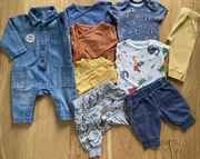 H&m body bawełna organiczna kombinezon 0-3m super zestaw 9 szt.