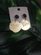 Kolczyki muchy stal złoto 