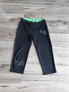 Czarne spodnie 3/4 rybaczki z niskim stanem połyskujący materiał XS/S 