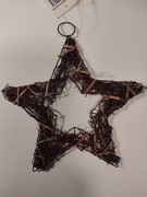 Ozdoba świąteczna, gwiazdka w czerwonym brokacie 