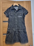 Tunika kreszowana jeansowa niebieska sukienka mini Eight 2 Nine rozm S