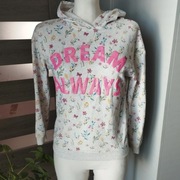 Bluza młodzieżowa Primark 146 (10-11 lat) szara z kwiatami i motylami