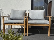 Krzesła / fotele ogrodowe drewniane szare - Łódź