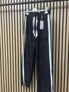 Czarne spodnie damskie pas 80/90 paski