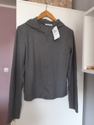Bluza szara z kapturem prążkowana L Terranova