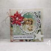 Kartki świąteczne, kartka Boże Narodzenie ręcznie robione z kopertą