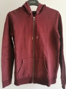 Burgundowa rozpinana bluza z kapturem New Look 