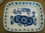Włocławek - Duża misa w kobaltowe kwiaty 31x25