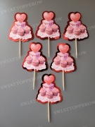 Zestaw 6 pikerów tort-babeczki-muffiny. Miłość 4