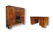 Komplet gabinetowy Art Deco. Orzech.  Ok. 1930 rok