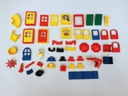 Zestaw Lego mix Fabuland, różne klocki, jedna figurka, kilka unikalnych