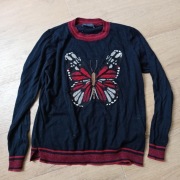 Elegancki sweterek z haftem motyl M&S  rozmiar 14 