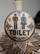 Tabliczka dekoracyjna, TOILET, metalowa 