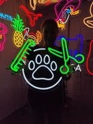 Pielęgnacja Zwierząt Neon Ozdoba na Ścianę. Salon dla Psów LED Reklama 