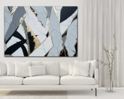 Obraz akrylowy abstrakcja abstrakcyjny "KRYSZTAŁ" 160x110cm 160 x 110 złoty