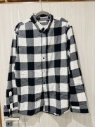 Koszula krata kratkowana biało-czarna Pier One XL/XXL