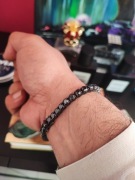 Bransoletka Tenisówka 5mm 19cm srebro czarne diamenty Certyfikat 