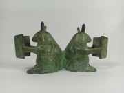 figurka, podpórka do książek - odlew metalowy