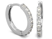 Kolczyki srebrne małe kółka z cyrkoniami