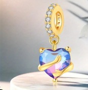 Piękna zawieszka w stylu charms złota z cyrkoniami