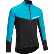 Bluza B'TWIN czarna niebieska, zamek, rozmiar L XL XXL  Jersey rower spacer