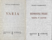WITOLD GOMBROWICZ Varia // WSPOMNIENIA POLSKIE / WĘDRÓWKI (IL Paryż)