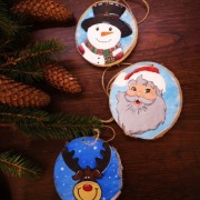 Ręcznie malowane bombki  zawieszki na choinkę 