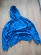 Adidas fioletowa bluza z kapturem semi blue hoodie duża oversize 42 XL